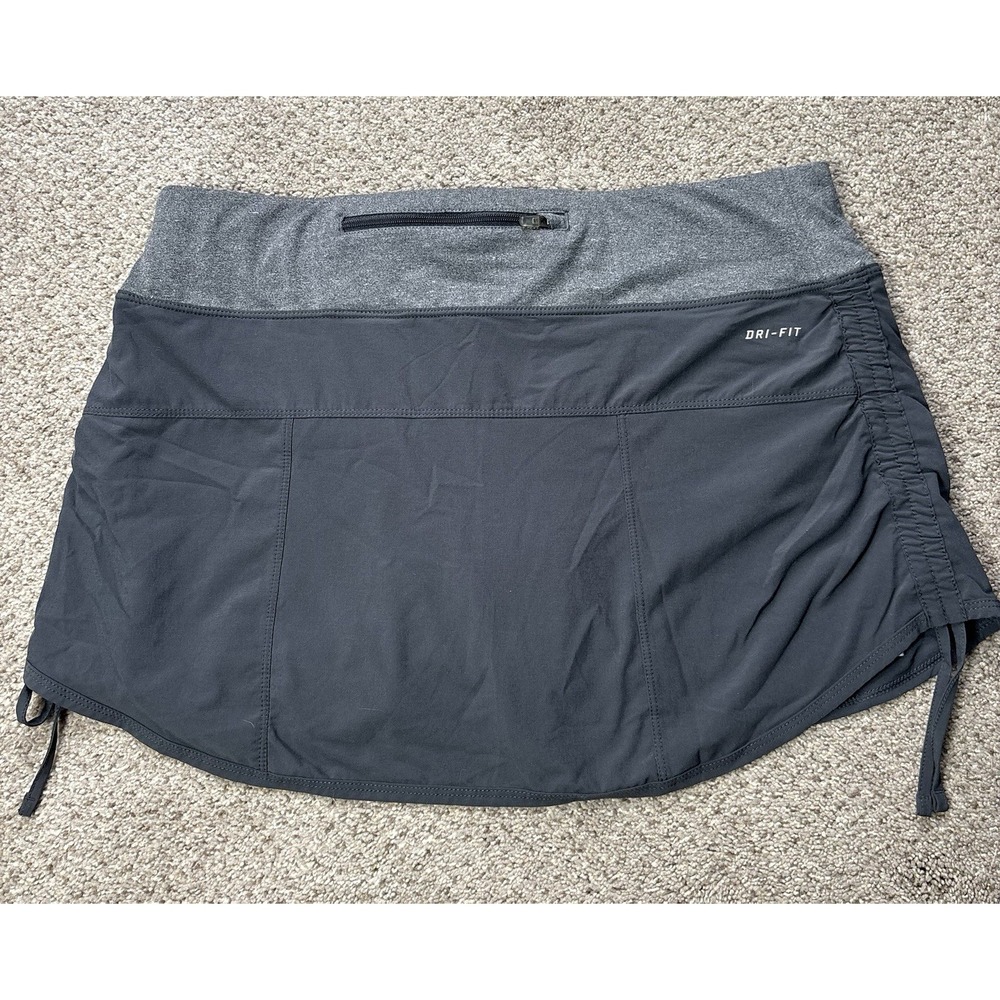 Nike Dri-Fit Athletic Skort Skirt Medium Blue Gray Ruched Tennis Pickleball Golf - Picture 5 of 6